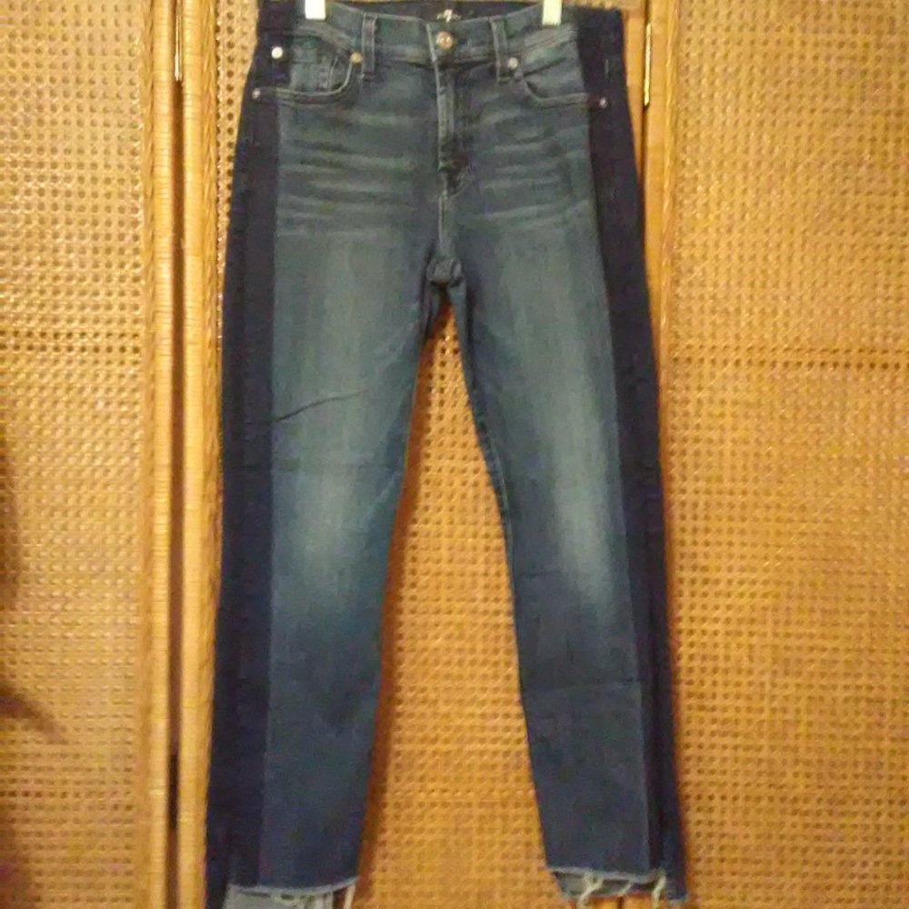 7 For All Mankind Denim Jeans With Strip Down Leg